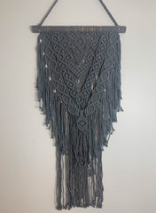 Macrame Wall Hanging BOHO Style: Grey