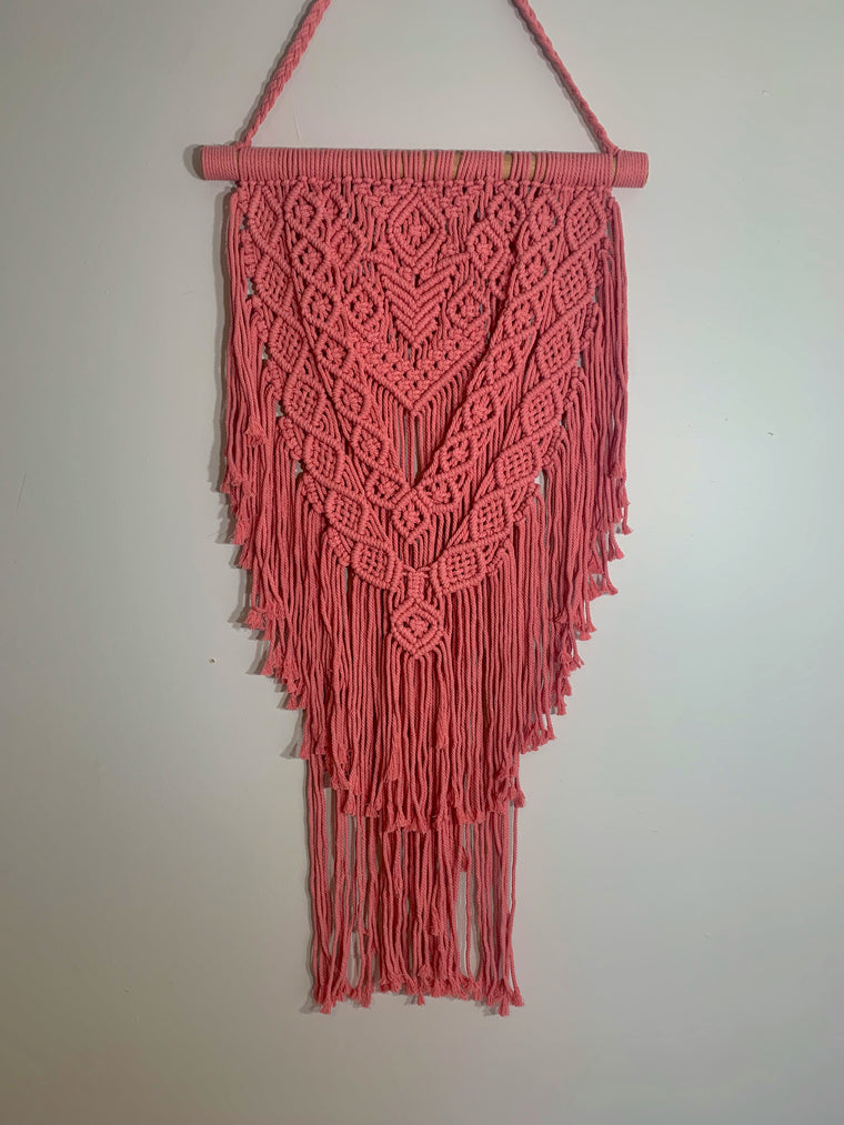 Macrame Wall Hanging BOHO Style: Dusty Pink