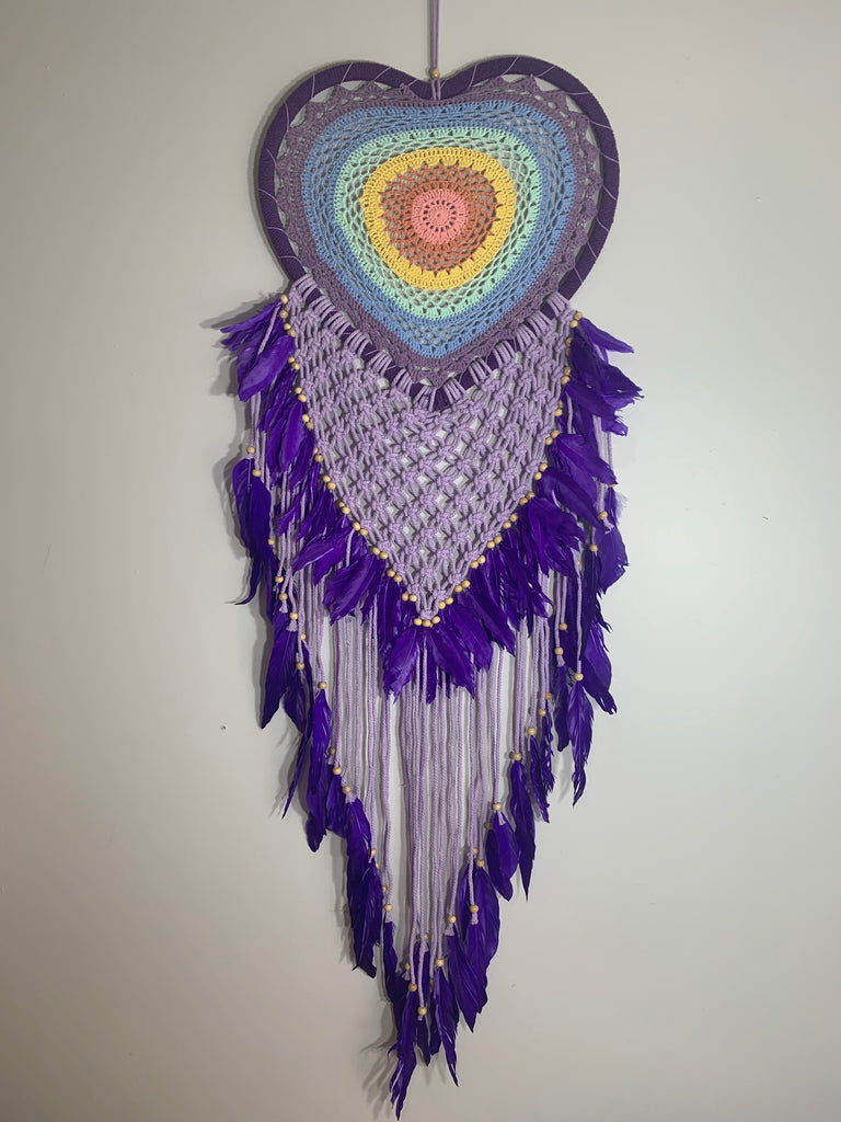 "Rainbow Heart" Dream Catcher