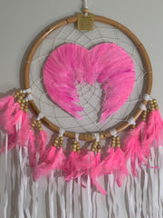 "Hot Pink Angel Wings" Dream Catcher