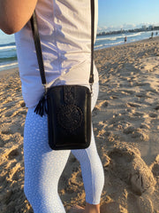 Leather Wallet in Black with Phone Case Combo