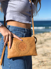 Leather Handbag with 5 Compartments