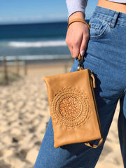 Leather Handbag with 5 Compartments
