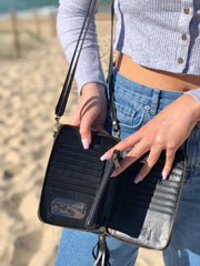 Leather Wallet in Black with Phone Case Combo
