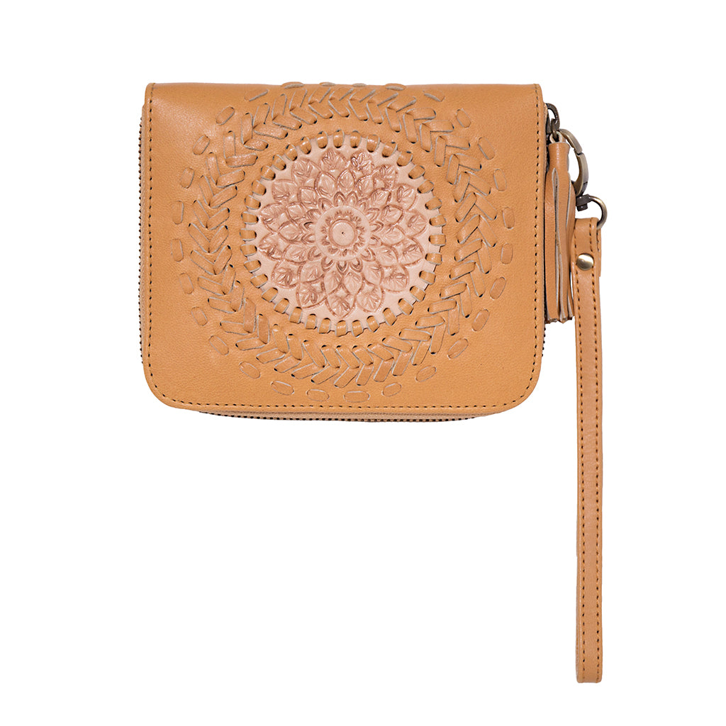 Leather Wallet with Mandala