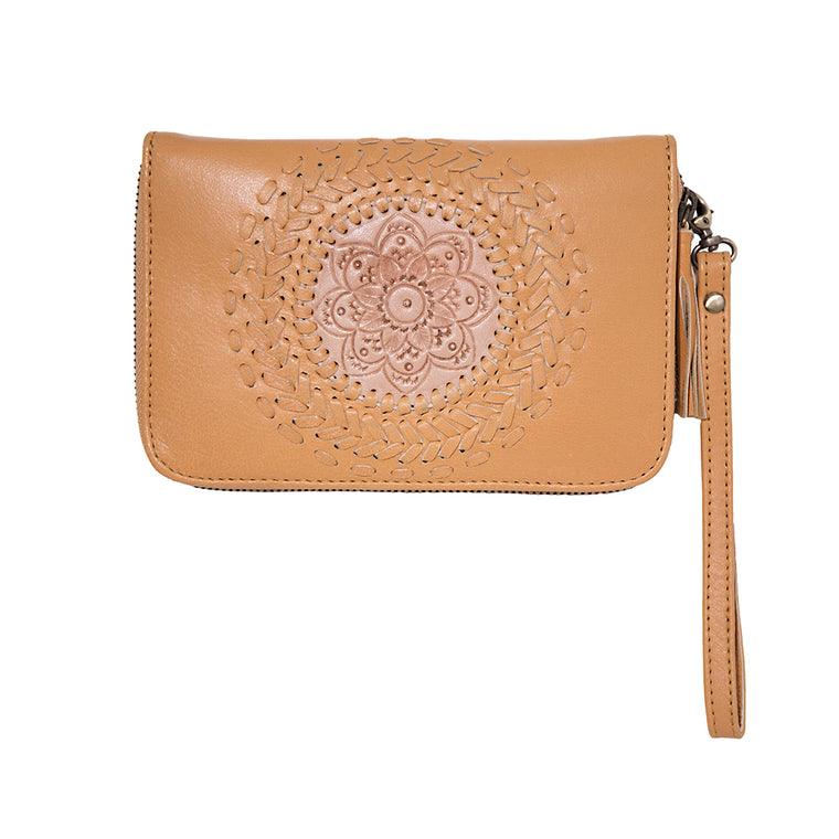 Leather Wallet with Mandala
