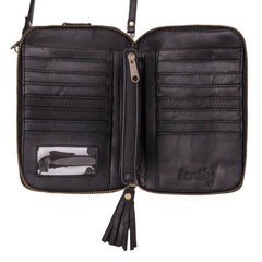 Leather Wallet in Black with Phone Case Combo