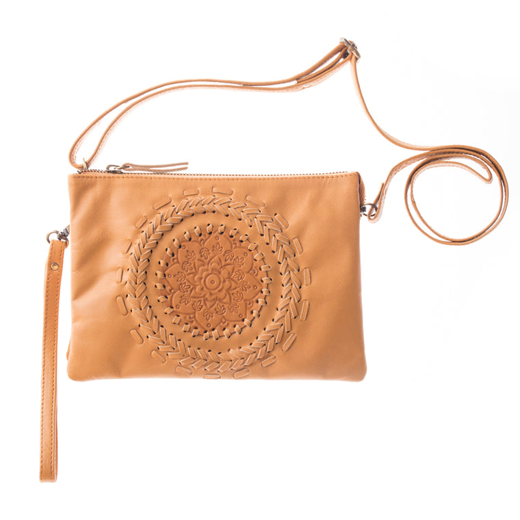 Leather Handbag with 5 Compartments
