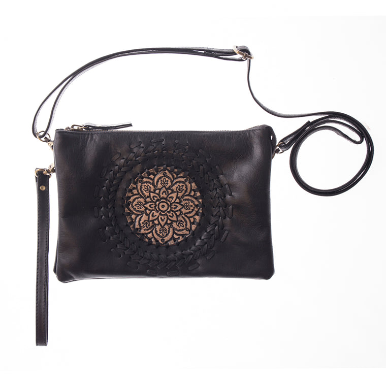 Leather Handbag with 5 Compartments