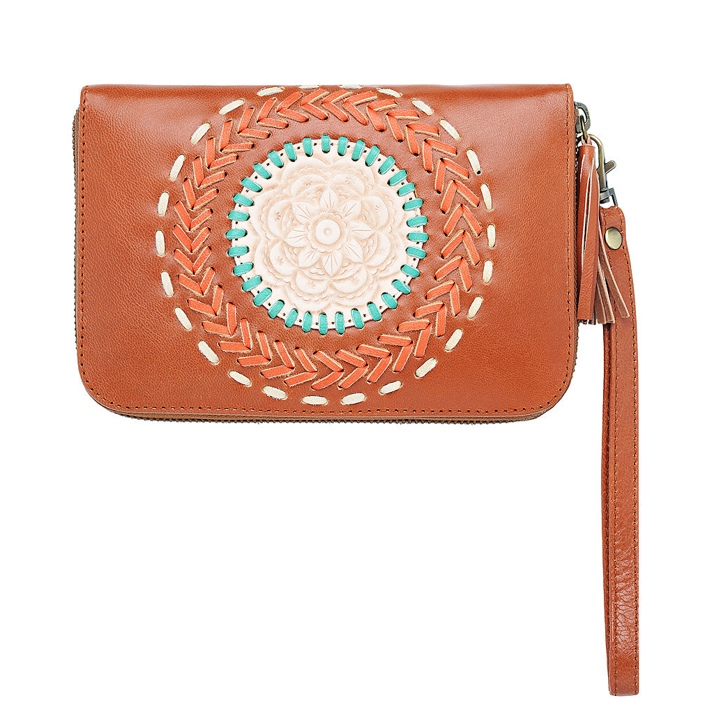 Leather Wallet with Mandala