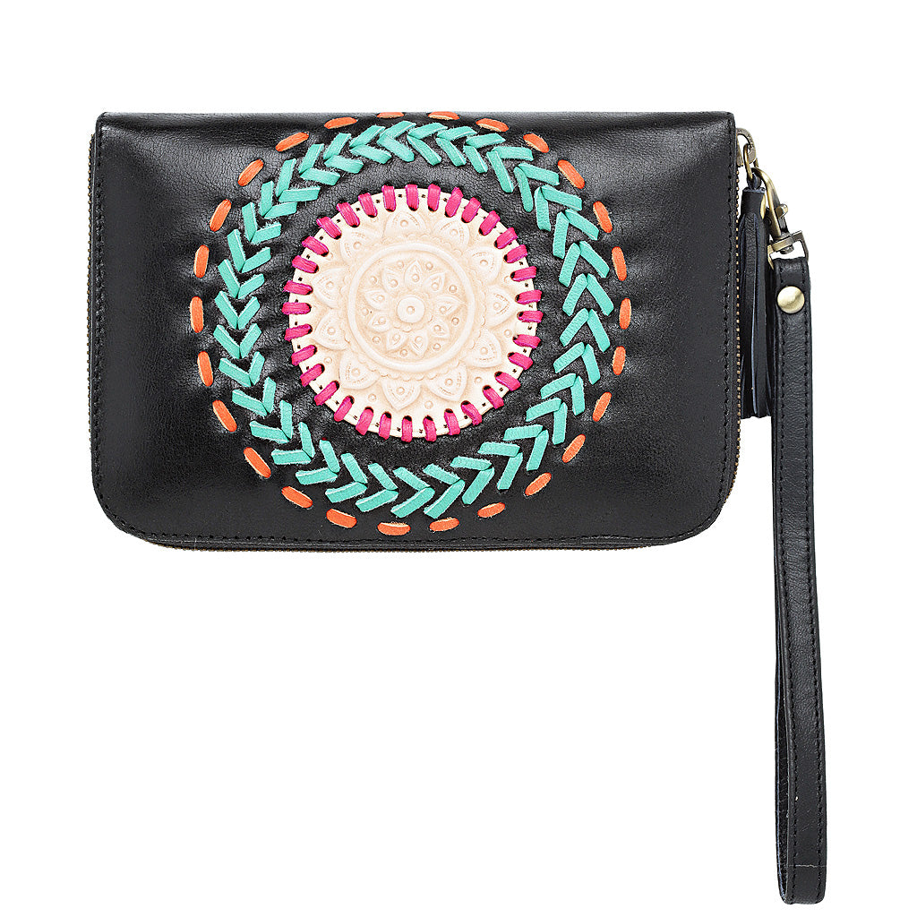 Leather Wallet with Mandala