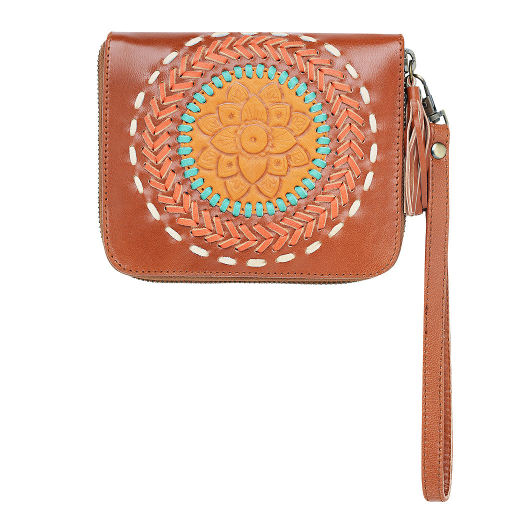 Leather Wallet with Mandala